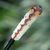 Hand-painted hairpin, 'Feathered Nature' - Feather-Themed Hand-Painted Hairpin in Warm Hues (image 2) thumbail