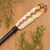 Hand-painted hairpin, 'Feathered Nature' - Feather-Themed Hand-Painted Hairpin in Warm Hues (image 2c) thumbail