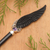 Amethyst and horn hair pin, 'Always Stunning' - Amethyst Horn Sterling Silver Feather Hair Pin from Bali