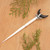 Blue topaz and horn hair pin, 'Always Fascinating' - Blue Topaz Horn Sterling Silver Crescent Moon Hair Pin