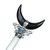 Blue topaz and horn hair pin, 'Always Fascinating' - Blue Topaz Horn Sterling Silver Crescent Moon Hair Pin