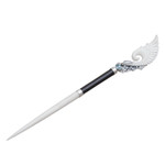 Blue topaz and horn hair pin, 'Always Stylish' - Blue Topaz Horn Sterling Silver Hair Pin Handmade in Bali