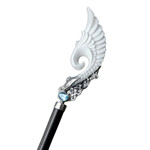 Blue topaz and horn hair pin, 'Always Stylish' - Blue Topaz Horn Sterling Silver Hair Pin Handmade in Bali