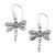 Sterling silver dangle earrings, 'Dragonfly Garden' - 925 Silver Dragonfly Dangle Earrings with Openwork Accents thumbail
