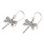 Sterling silver dangle earrings, 'Dragonfly Garden' - 925 Silver Dragonfly Dangle Earrings with Openwork Accents (image 2b) thumbail
