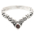 Garnet single stone ring, 'Crown Melody' - Garnet Sterling Silver Single Stone Ring with Balinese Motif thumbail