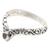Garnet single stone ring, 'Crown Melody' - Garnet Sterling Silver Single Stone Ring with Balinese Motif (image 2c) thumbail
