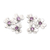 Amethyst button earrings, 'Symphony of Blooms' - Sterling Silver Floral Button Earrings with Amethyst Stone