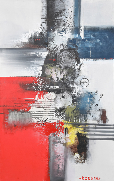 'Hero Abstract' - Pintura abstracta sin estirar firmada en tonos acrílicos vibrantes
