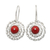 Sterling silver drop earrings, 'Red Captivation' - Sterling Silver Swirl Drop Earrings with Red Resin Beads