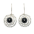 Sterling silver drop earrings, 'Dark Captivation' - Sterling Silver Swirl Drop Earrings with Black Resin Beads