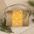 Batik cotton cosmetic bag, 'Goldenrod Petals' - Brown Yellow Cotton Cosmetic Bag with Batik Motif & Handles