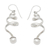 Cultured pearl dangle earrings, 'Beautiful Spins' - Modern Sterling Silver Dangle Earrings with White Pearls