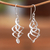 Sterling silver dangle earrings, 'Oneiric Convergence' - High-Polished Abstract Sterling Silver Dangle Earrings