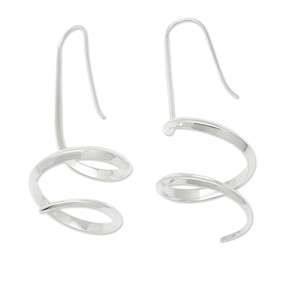 Sterling silver drop earrings, 'Ethereal Blessing' - Sterling Silver Dangle Earrings in a High-Polish Finish