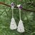 Pendientes colgantes de amatista - Aretes colgantes modernos de plata esterlina con gemas de amatista