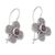 Pendientes colgantes de granate - Pendientes colgantes florales de plata de ley con joyas de granate