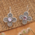 Aretes colgantes de amatista - Pendientes colgantes florales de plata de ley con joyas de amatista