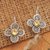 Citrine drop earrings, 'Spring of Joy' - Floral Sterling Silver Drop Earrings with Citrine Jewels