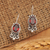 Garnet drop earrings, 'Passion Marchioness' - Classic Sterling Silver Drop Earrings with Garnet Jewels