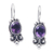 Amethyst drop earrings, 'Wisdom Marchioness' - Classic Sterling Silver Drop Earrings with Amethyst Jewels