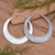 Copper hoop earrings, 'Celestial Sunrise' - Hammered Round Copper and Sterling Silver Hoop Earrings
