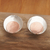 Rose gold-accented button earrings, 'Dulcet Nimbus' - Round 18k Rose Gold-Accented Sterling Silver Button Earrings