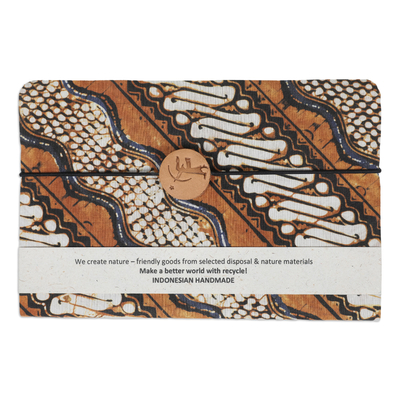 Diario de algodón batik - Diario de algodón batik marrón y negro con 90 páginas hecho a mano