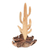 Wood sculpture, 'The Cactus' - Handcrafted Wood Cactus Sculpture with Mushroom-Like Base thumbail