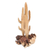 Wood sculpture, 'The Cactus' - Handcrafted Wood Cactus Sculpture with Mushroom-Like Base