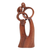 Wood sculpture, 'Devoted' - Hand-Carved Abstract Wood Sculpture of Couple on Wedding Day thumbail