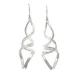 Sterling silver dangle earrings, 'Ethereal Swim' - Modern Sterling Silver Dangle Earrings in a Polished Finish