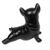Wood figurine, 'Stretching Black Bulldog' - Hand-Painted Suar Wood Figurine of Stretching Black Bulldog (image 2c) thumbail