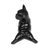 Wood figurine, 'Stretching Black Bulldog' - Hand-Painted Suar Wood Figurine of Stretching Black Bulldog (image 2d) thumbail