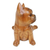Wood figurine, 'Stretching Brown Bulldog' - Hand-Carved Suar Wood Figurine of Stretching Brown Bulldog