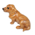 Wood figurine, 'Happy Brown Dachshund' - Hand-Carved Wood Figurine of Stretching Brown Dachshund (image 2c) thumbail