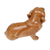 Wood figurine, 'Happy Brown Dachshund' - Hand-Carved Wood Figurine of Stretching Brown Dachshund (image 2e) thumbail