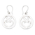 Sterling silver dangle earrings, 'Gift for Love' - Heart-Themed Modern Round Sterling Silver Dangle Earrings