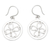 Sterling silver dangle earrings, 'Luck Emblem' - Clover-Themed Round Sterling Silver Dangle Earrings