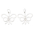 Pendientes colgantes de plata de ley - Pendientes minimalistas colgantes de mariposa de plata de primera ley