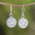 Sterling silver dangle earrings, 'Starry Medal' - Star-Themed Round Sterling Silver Dangle Earrings from Bali