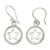 Sterling silver dangle earrings, 'Starry Medal' - Star-Themed Round Sterling Silver Dangle Earrings from Bali