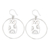 Sterling silver dangle earrings, 'Snowy Dolly' - Doll-Themed Whimsical Sterling Silver Dangle Earrings