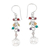 Multi-gemstone beaded dangle earrings, 'Chakra of Life' - Chakra-Themed Multi-Gemstone Beaded Dangle Earrings