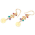 Gold-plated multi-gemstone beaded dangle earrings, 'Chakra of Paradise' - 18k Gold-Plated Multi-Gemstone Beaded Dangle Earrings