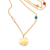 Gold-plated multi-gemstone station pendant necklace, 'Chakra of Paradise' - 18k Gold-Plated Multi-Gemstone Station Pendant Necklace