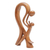 Holzskulptur - Handgeschnitzte Suar-Holzskulptur von Vater und Kind
