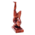 Holzskulptur - Handgeschnitzte abstrakte Holzskulptur einer Person in Yoga-Pose