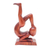 Wood sculpture, 'Time for Yoga' - Hand-Carved Abstract Wood Sculpture of Person in Yoga Pose