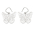 Sterling silver dangle earrings, 'Fairy Butterfly' - Polished Butterfly-Shaped Sterling Silver Dangle Earrings
